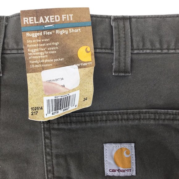 Carhartt Rigby Relaxed Fit Men's Shorts NWT Size 34 x 10 Rugged Flex Workwear - Picture 6 of 7